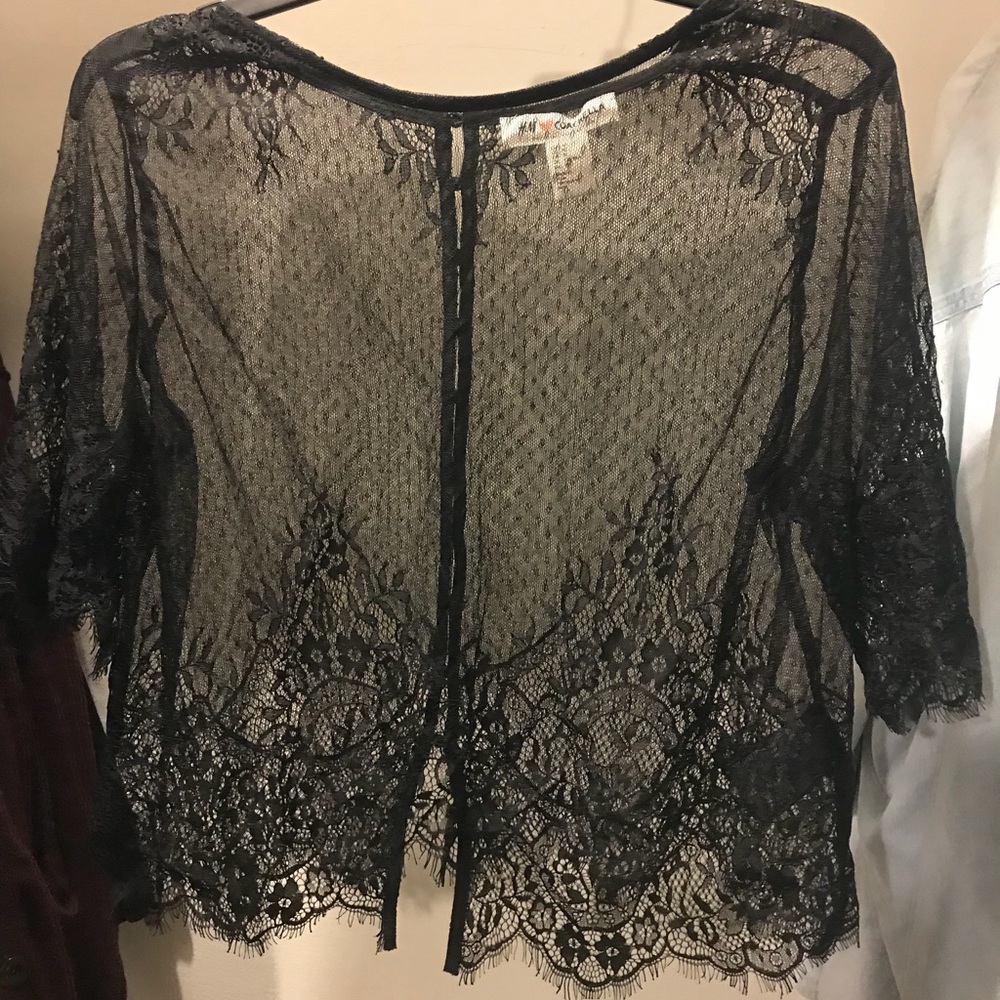 H&M Coachella Black Transparent Lace Top